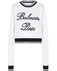 Balmain Pullover mit Logo-Stickerei Weiß