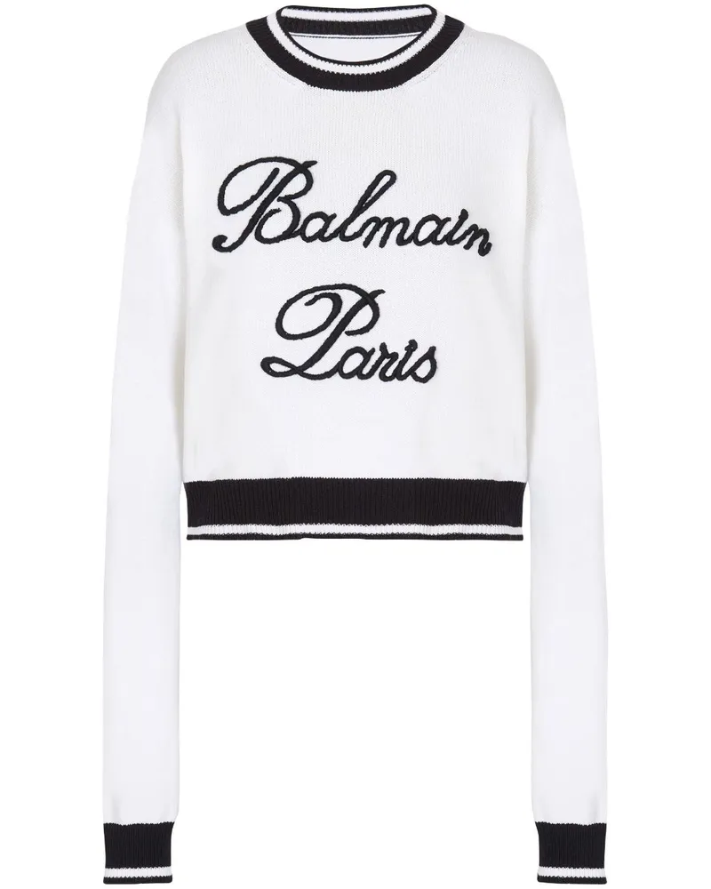 Balmain Pullover mit Logo-Stickerei - Weiß Weiß