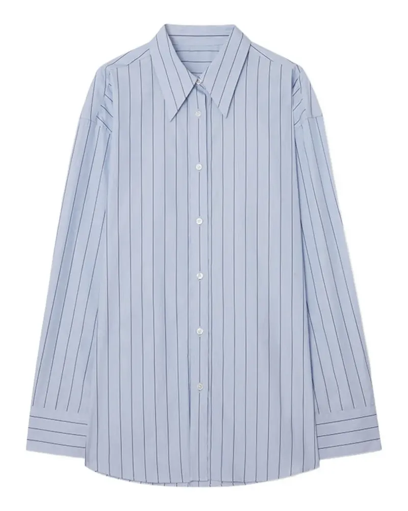 Teurn Studios Roomy pinstripe print shirt - Blau Blau