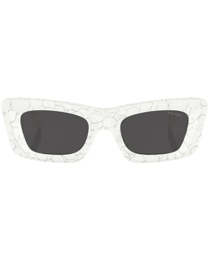 Prada Eckige Sonnenbrille - Weiß Weiß