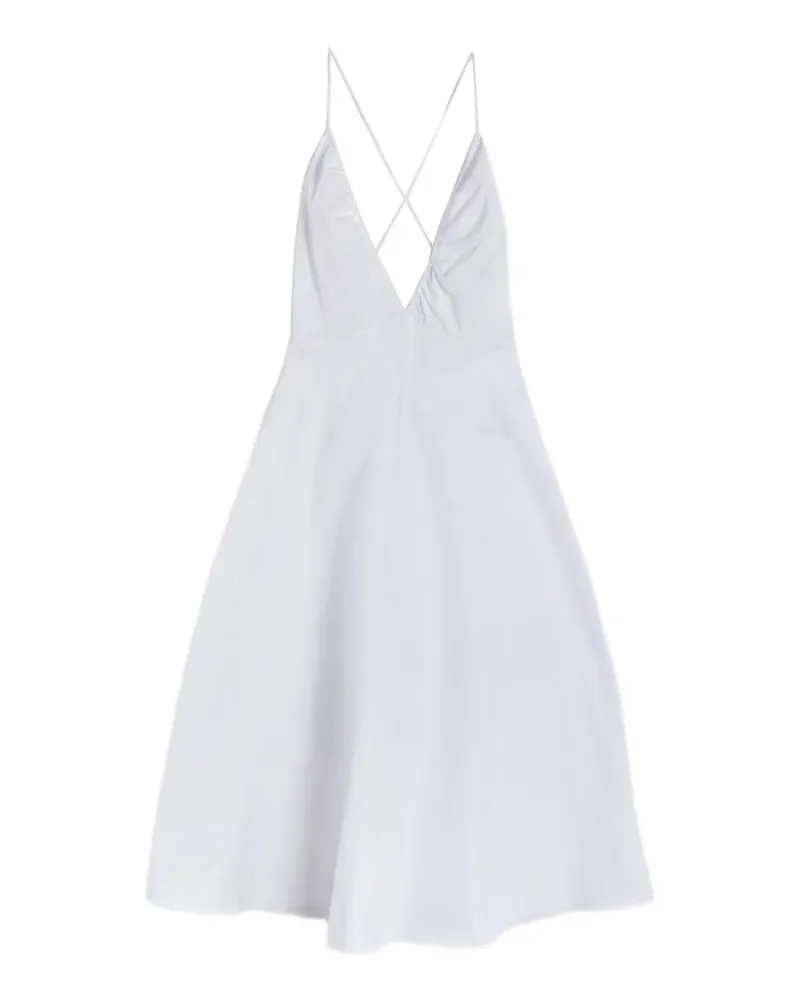 ASPESI Gerafftes Kleid mit V-Ausschnitt - Weiß Weiß