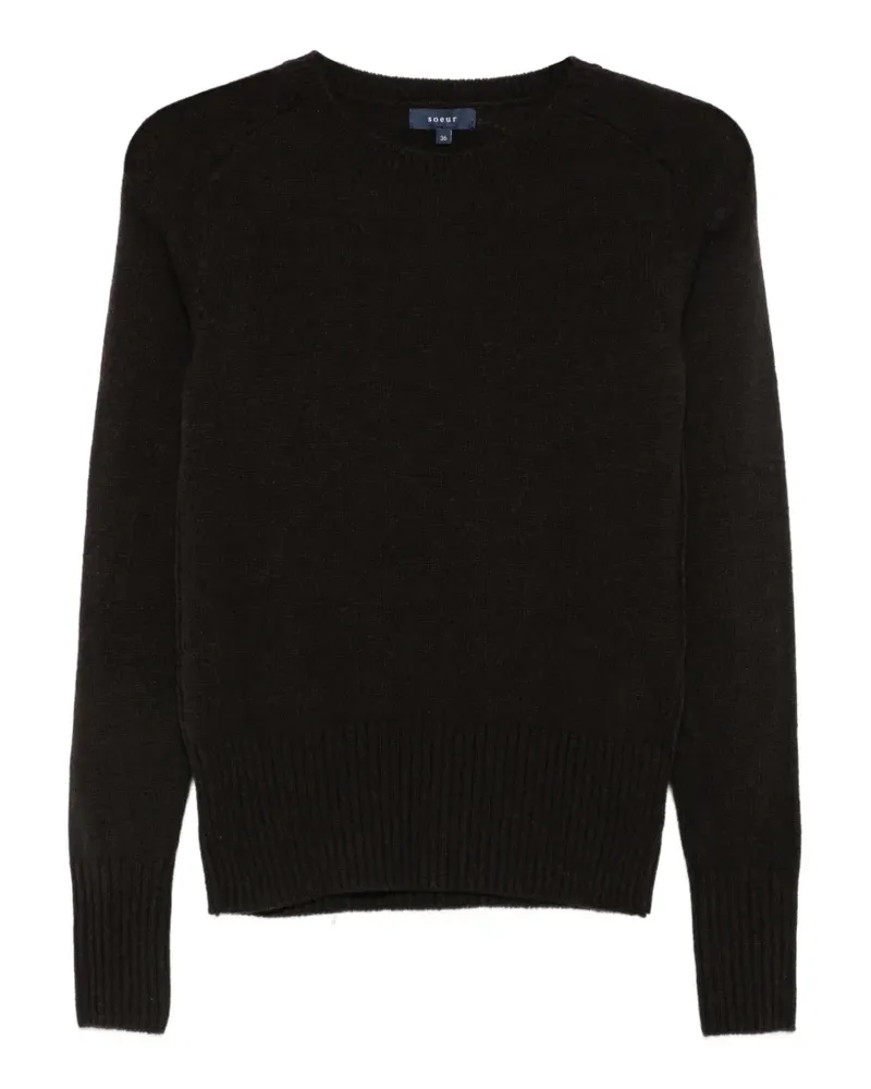 Soeur Jamie Pullover mit geripptem Besatz - Schwarz Schwarz