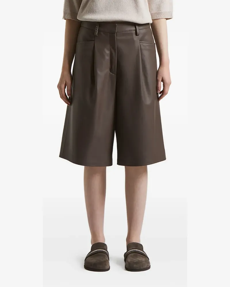 Peserico Plissierte Shorts - Braun Braun