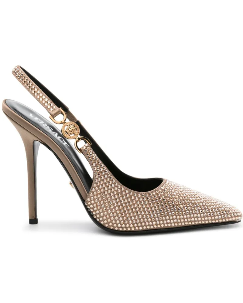Versace Slingback-Pumps mit Strass 110mm - Gold Gold