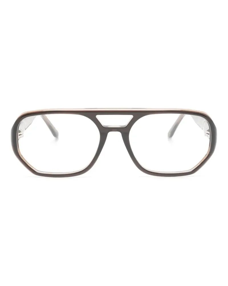 Lesca Fefe double-bridge glasses - Braun Braun