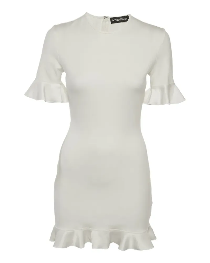 David Koma ruffled cut-out midi dress - Weiß Weiß