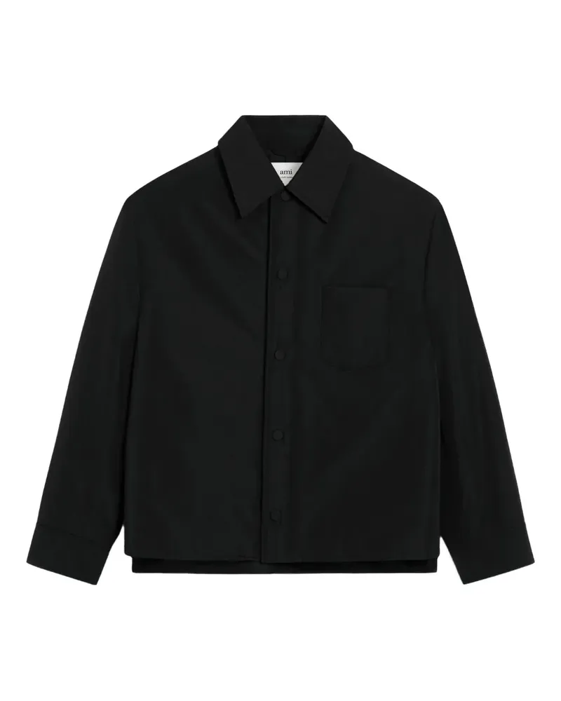 AMI Paris Wattierte Taffetas Ami de Coeur Jacke - Schwarz Schwarz