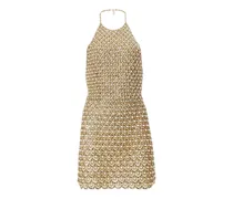 Verziertes Neckholder-Kleid - Gold