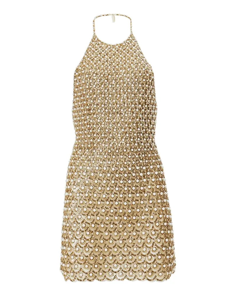 Carolina Herrera New York Verziertes Neckholder-Kleid - Gold Gold