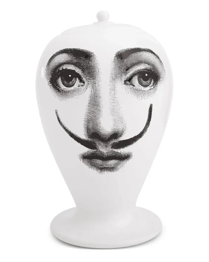 Fornasetti Femme aux Moustache' Keramikvase - Weiß Weiß