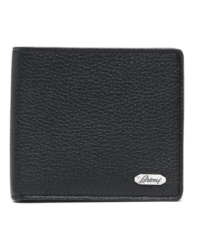 Brioni Portemonnaie mit Logo-Schild - Schwarz Schwarz