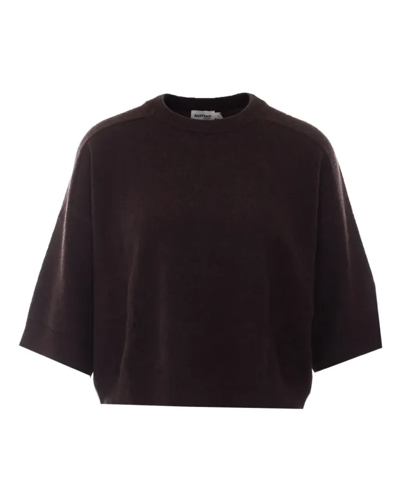 Not Shy Kurzärmeliger Lilou Pullover - Braun Braun