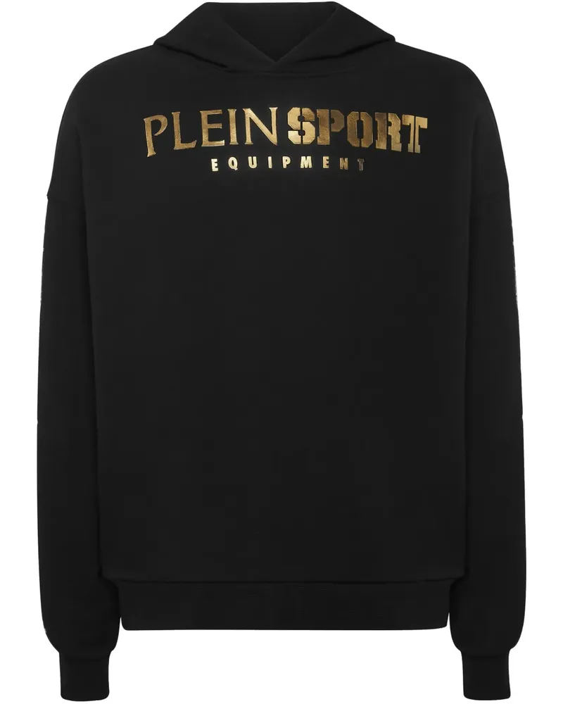 Philipp Plein Hoodie mit laminiertem Logo - Schwarz Schwarz
