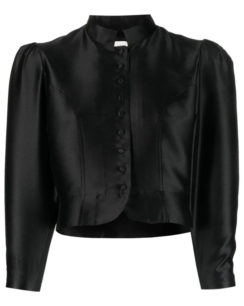 DESTREE Klassische Cropped-Jacke Schwarz