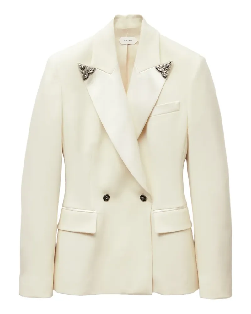 Versace Doppelreihige Jacke mit Kristallen - Nude Nude