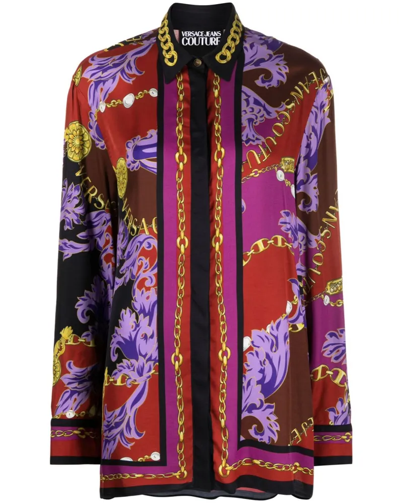 Versace Jeans Hemd mit Barocco-Print - Rosa Rosa