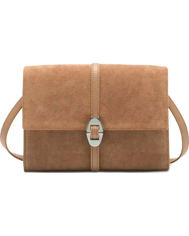 Coccinelle Dorian suede crossbody bag - Nude Nude
