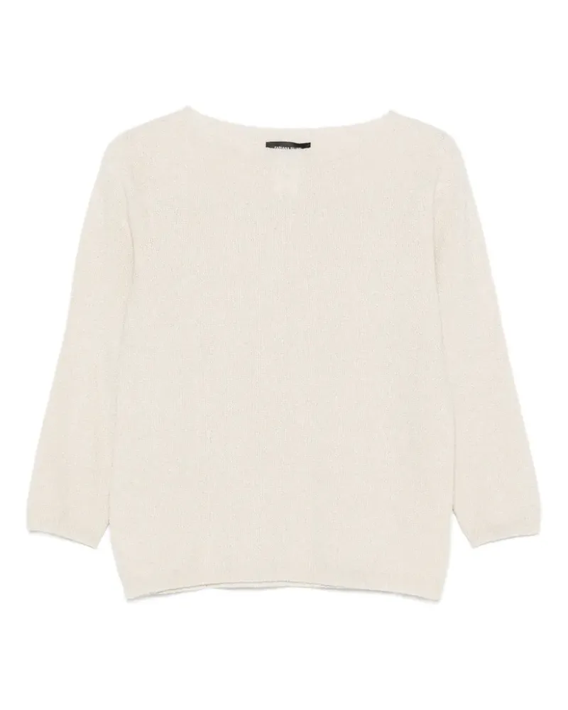 Fabiana Filippi fine-knit three-quarter sleeve sweater - Nude Nude