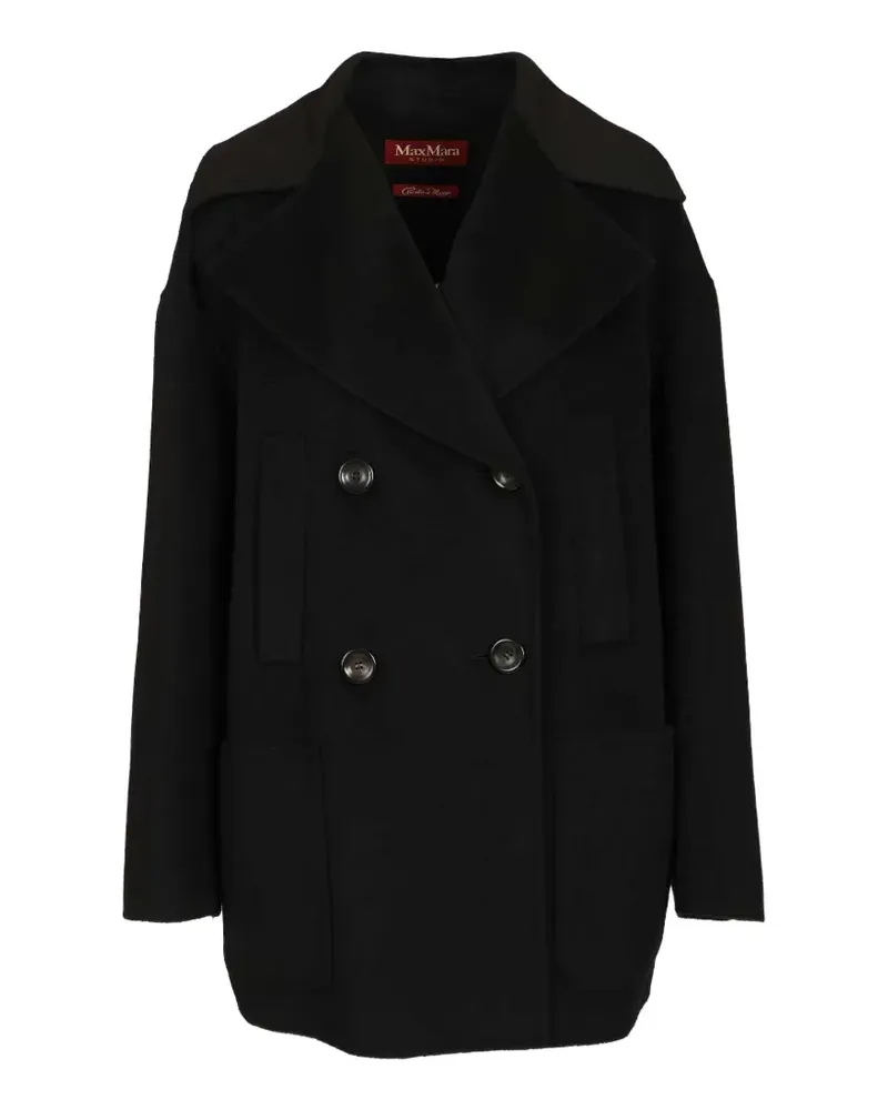 Max Mara double-breasted notch-lapel coat - Schwarz Schwarz