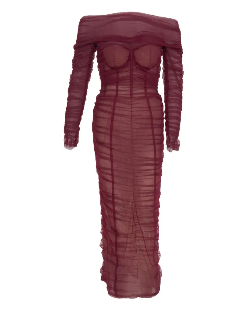 Ana Radu off-shoulder ruched dress - Rot Rot