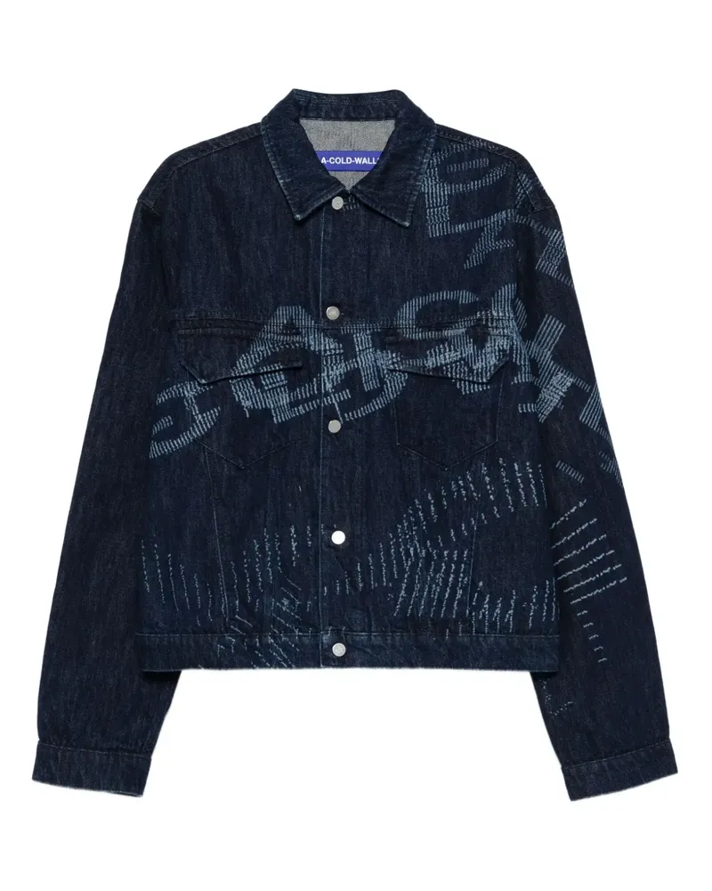 ACW* Annex Jeansjacke mit grafischem Print - Blau Blau