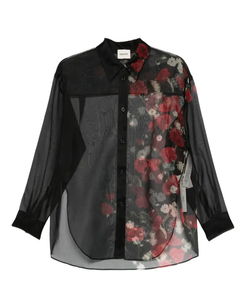 KHAITE Semi-transparentes Hemd mit Blumen - Schwarz Schwarz