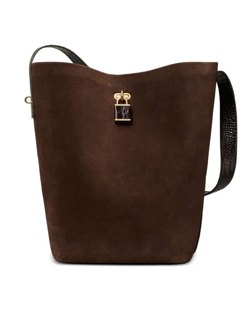 Tory Burch Lock Beuteltasche aus Wildleder - Braun Braun