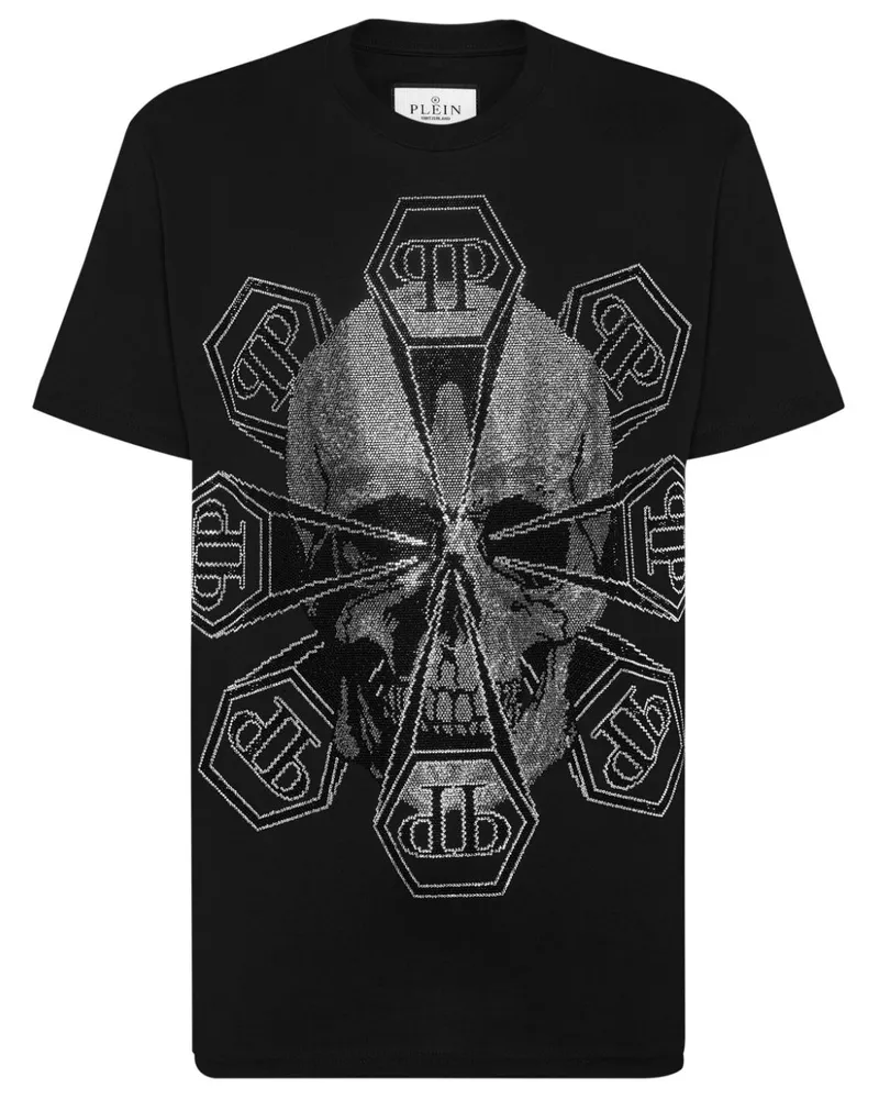 Philipp Plein T-Shirt mit Totenkopf - Schwarz Schwarz