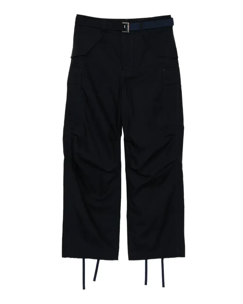 Sacai Oxford-Hose mit Gürtel - Schwarz Schwarz