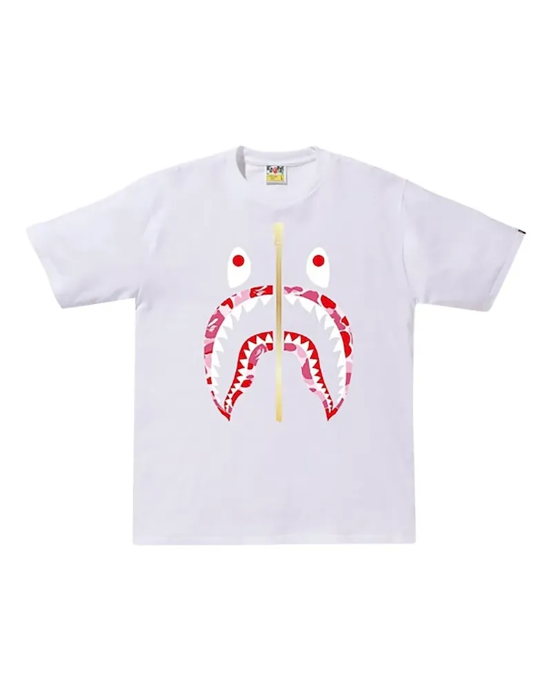 BAPE T-Shirt mit Hai-Print - Weiß Weiß