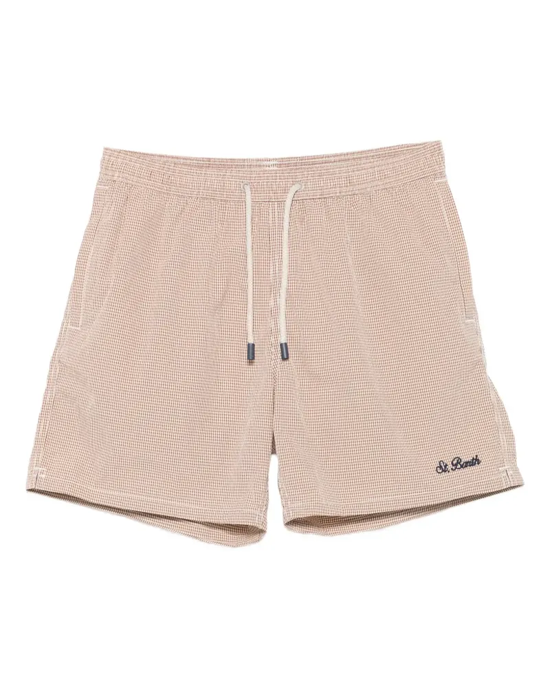 MC2 Saint Barth Patmos Badeshorts mit Vichy-Karo - Nude Nude