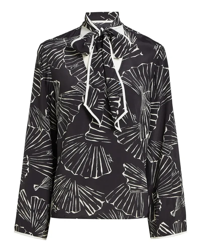 Karl Lagerfeld Bluse mit grafischem Print - Schwarz Schwarz