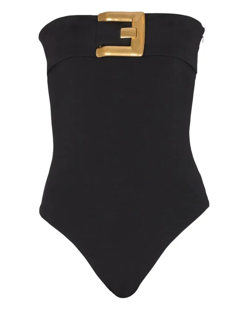Balmain Krepp-Body mit Schnallendetail - Schwarz Schwarz
