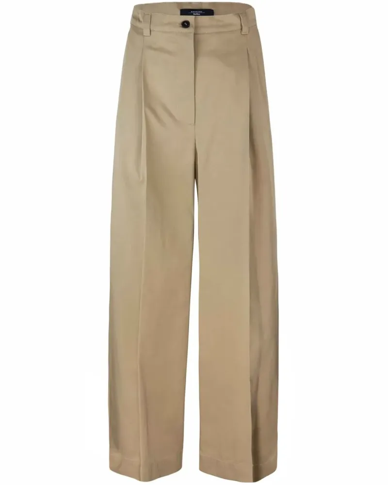 Max Mara Wide-Leg-Hose mit Faltendetail - Nude Nude