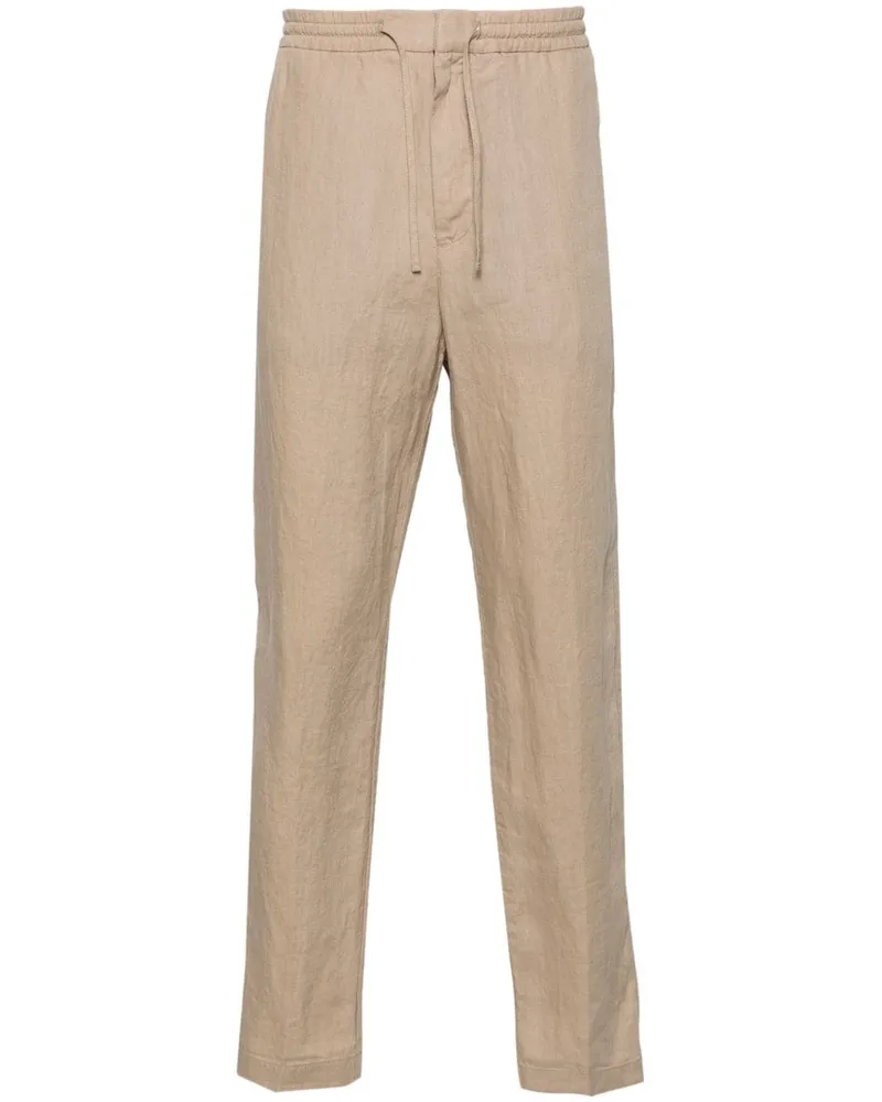 Canali Tapered-Hose aus Leinen - Nude Nude