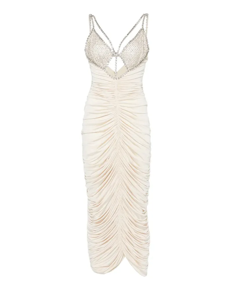 NISSA crystal-embellished maxi dress - Nude Nude
