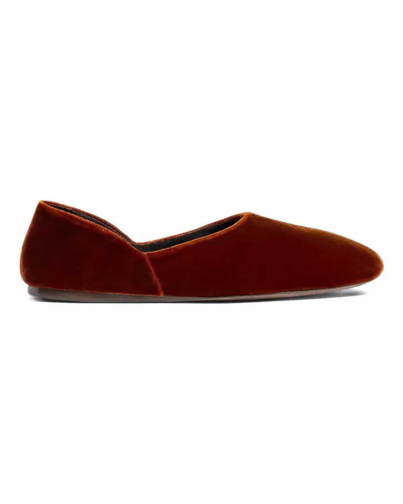 KHAITE Jane Ballerinas aus rostfarbenem Samt - Braun Braun