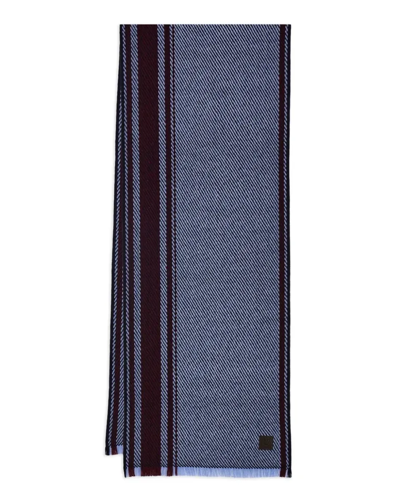 Ferragamo Kaschmirschal mit Streifendetail - Blau Blau