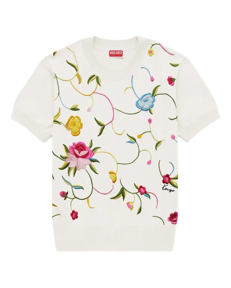 Kenzo Kurzärmeliger Wildflower Pullover - Nude Nude