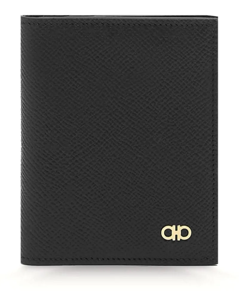 Ferragamo Kartenetui mit Gancini-Schild - Schwarz Schwarz