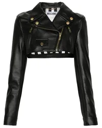 Moschino Bikerjacke aus Leder Schwarz