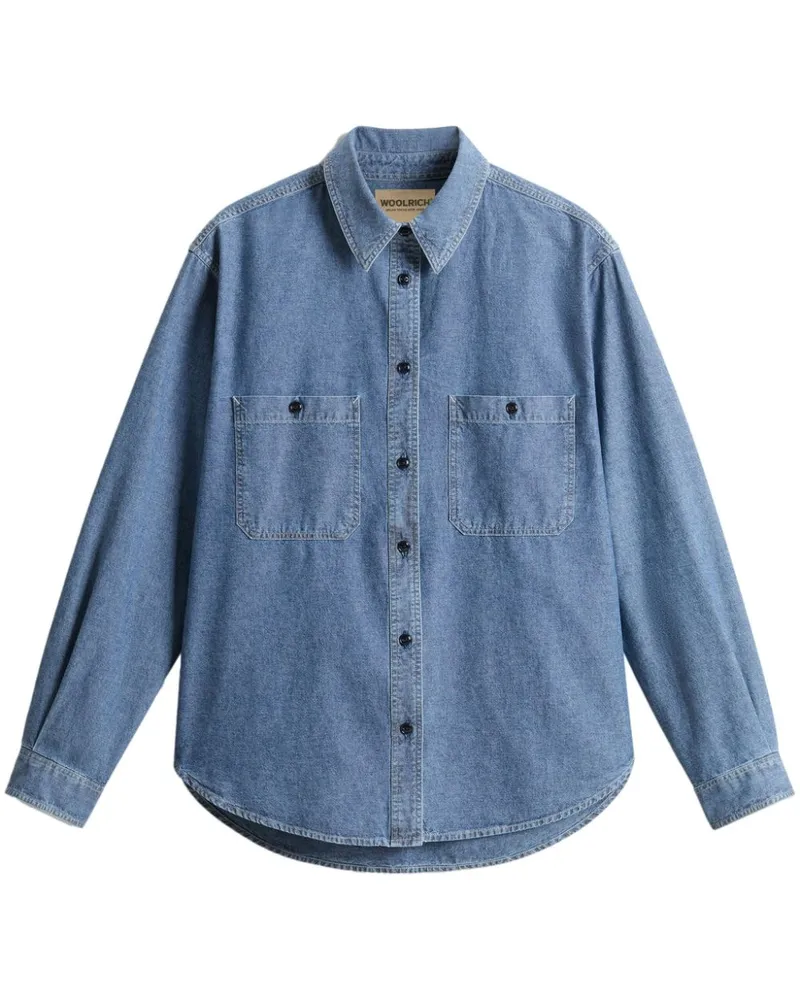 Woolrich Hemd in Knitteroptik - Blau Blau