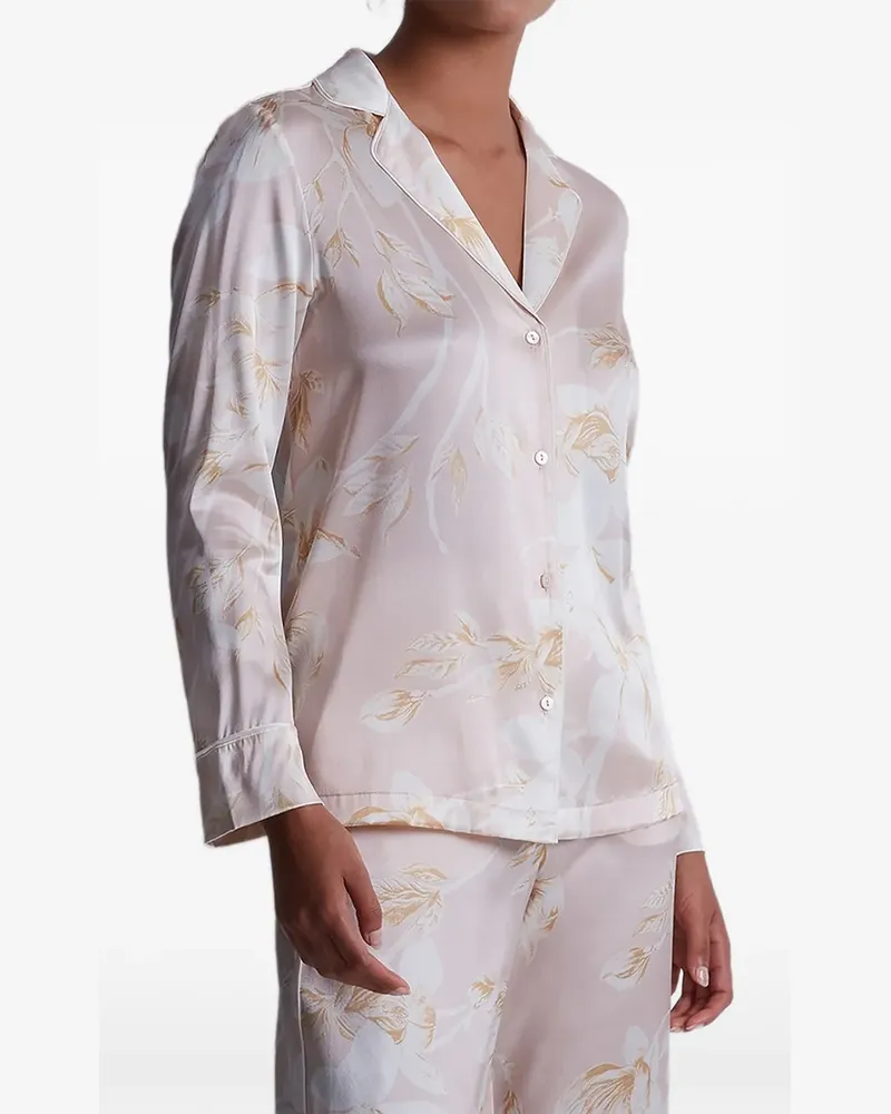 Aubade Silk By Night Pyjama-Oberteil mit Blumenprint - Rosa Rosa