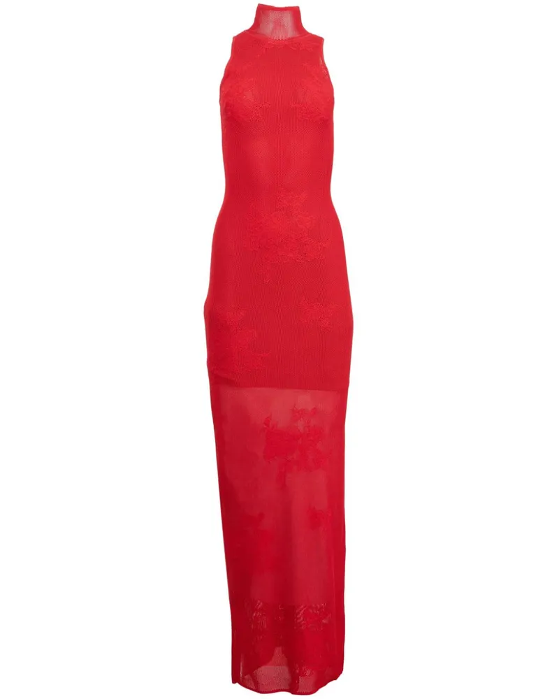 Fleur Du Mal Racer-Kleid aus Pointelle-Strick - Rot Rot