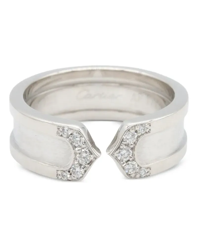 Cartier 2010s C2 Ring mit einem Diamanten - Silber Silber
