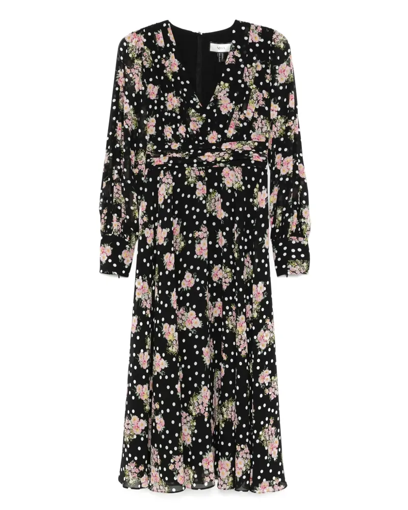 NISSA Midikleid mit Print - Schwarz Schwarz