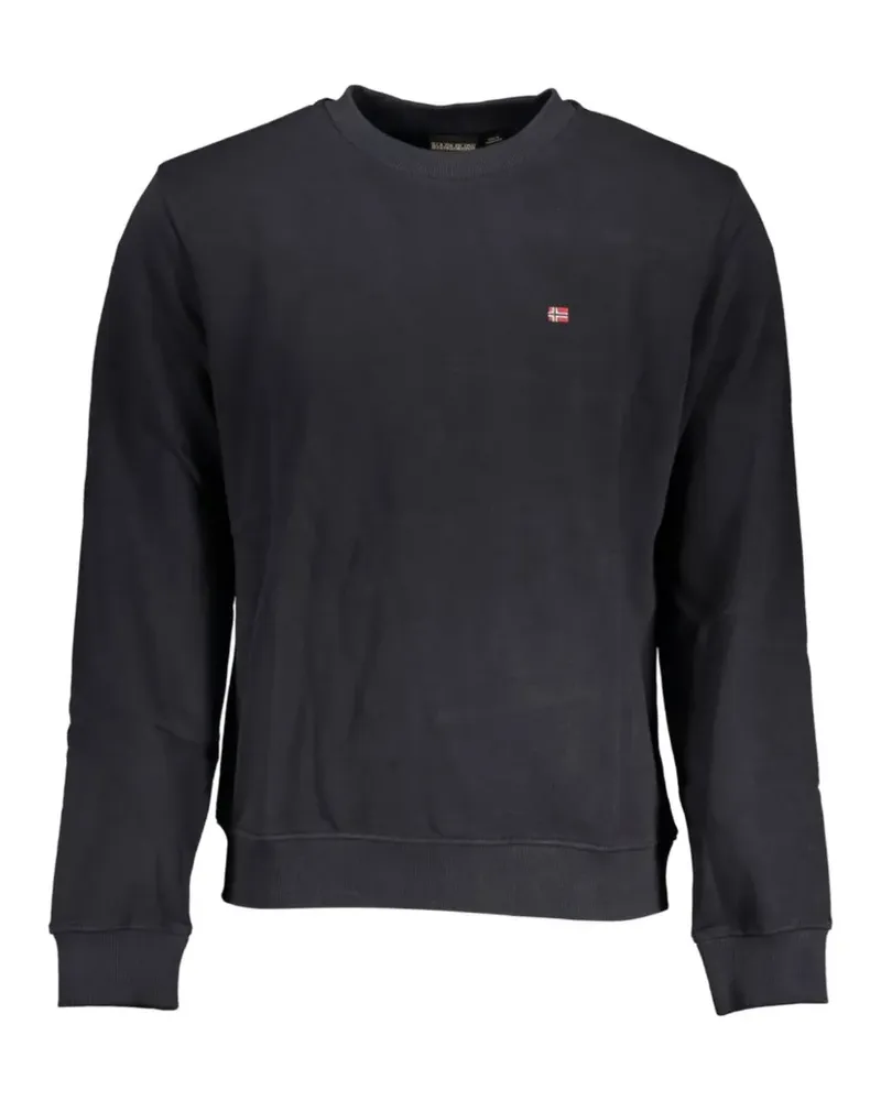 Napapijri logo-patch crew-neck sweater - Blau Blau