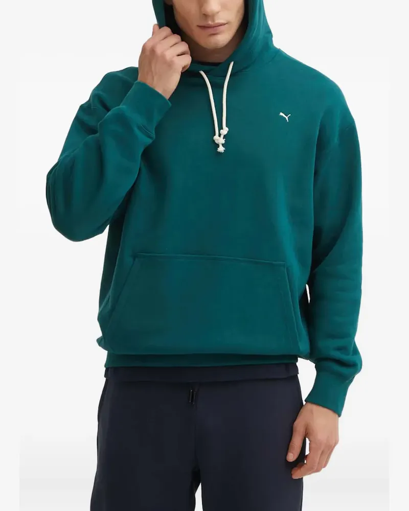 Puma logo-embroidery hoodie - Grün Grün