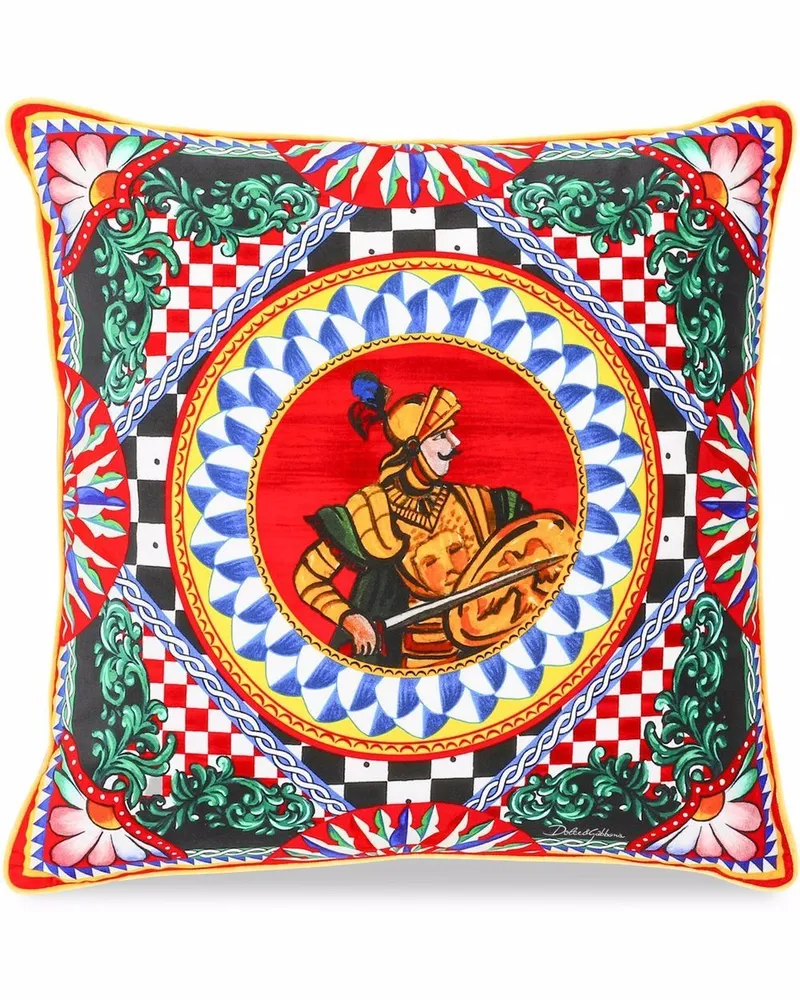 Dolce & Gabbana Kissen mit Carretto-Muster - Grün Grün