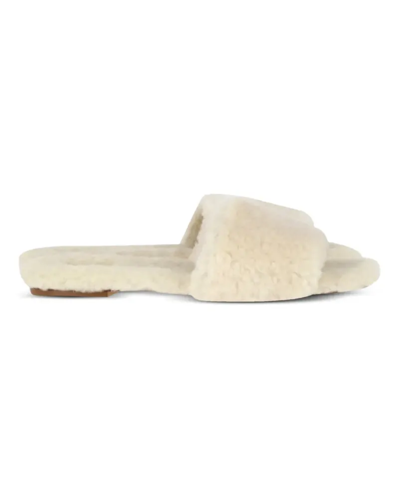 aeyde Shearling-Sandalen mit eckiger Kappe - Nude Nude